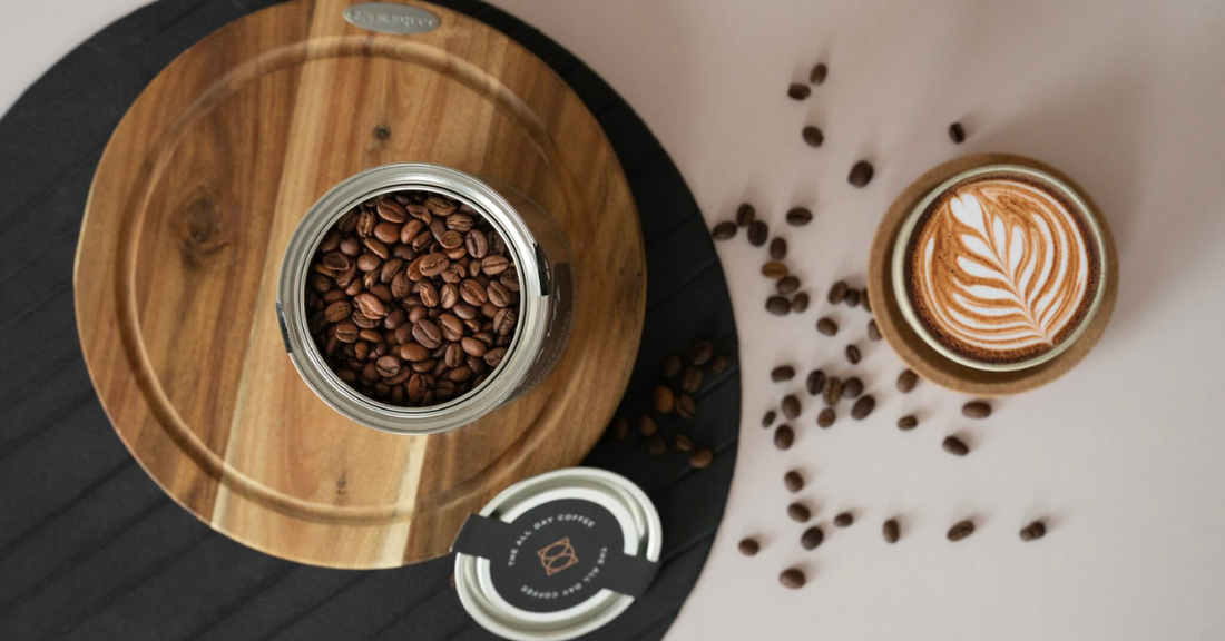 24Heaven Coffee Beans and Coffee in a Cup